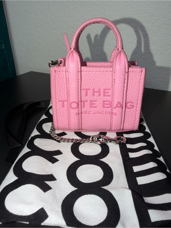 Marc Jacobs Handbags - Marc Jacobs Fluro Pink 'The Tote Bag' Mini Bag Charm